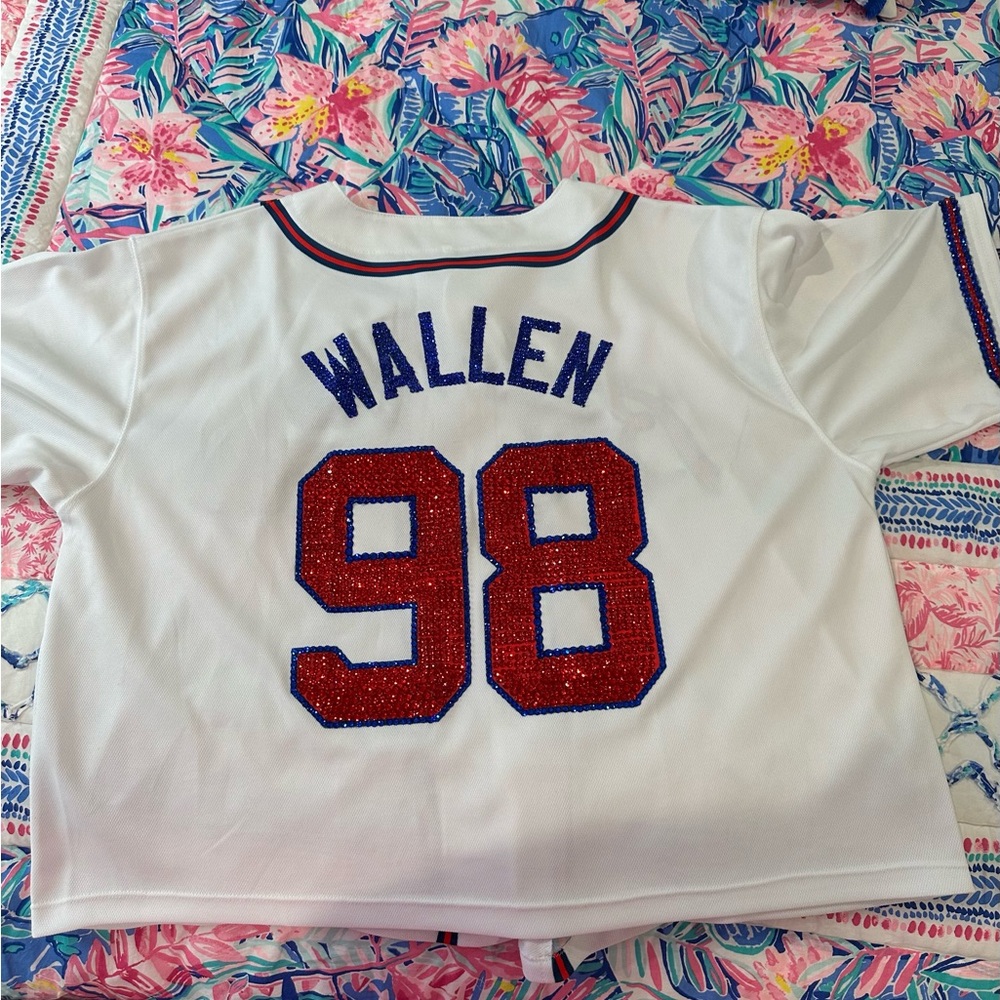Women’s Morgan Wallen 98’ Braves White Baseball Jersey - Picture 3 of 6